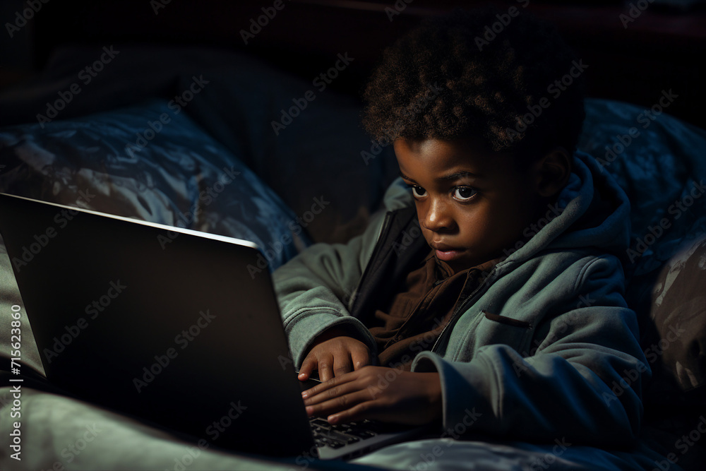 AI generated picture of man checking smartphone at night and scrolling through social media AI generated picture of man checking smartphone at night and scrolling through social media
