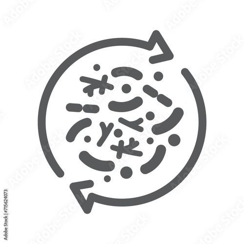 Friendly lactobacillus icon, protection bowel or digestive health.
