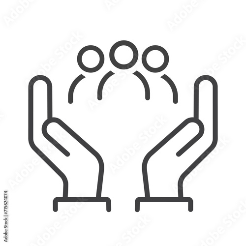 Safe peoples, flat design style.