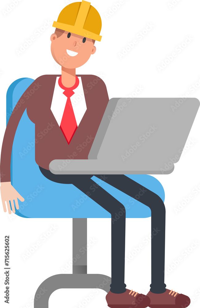 Engineer Character Working on Laptop
Engineer Character Working on Laptop