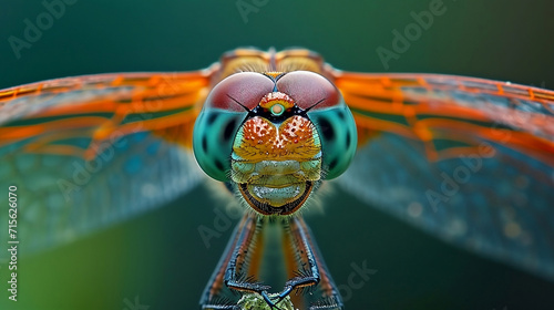 close up of a head dragonfly
