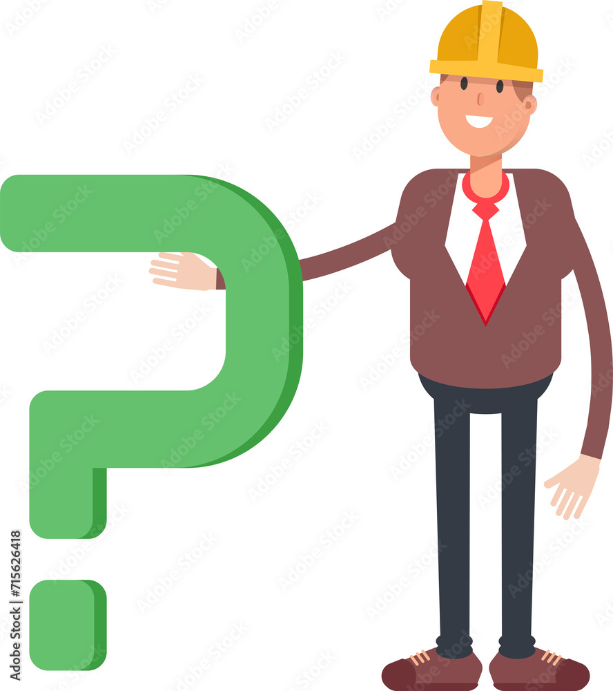 Engineer Character and Question Mark
Engineer Character and Question Mark