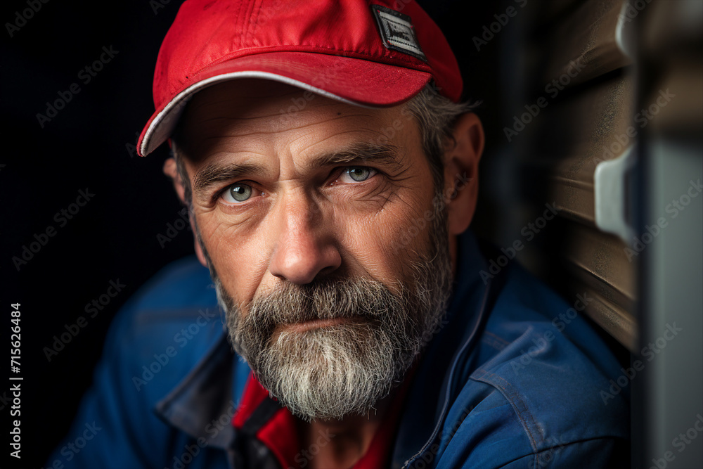 Export postal worker standing workplace delivery center Generative AI picture Export postal worker standing workplace delivery center Generative AI picture