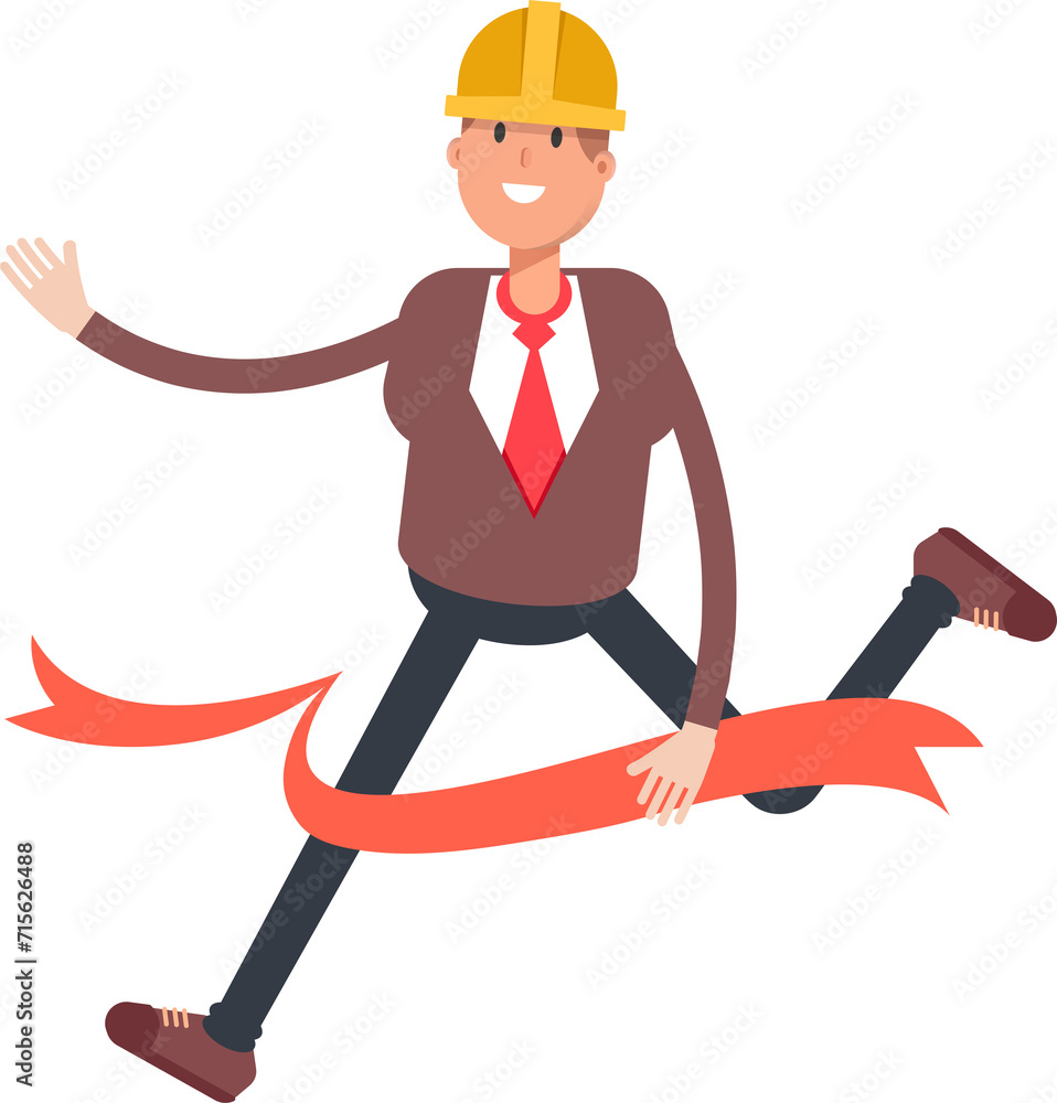 Engineer Character Running at Finish Line
Engineer Character Running at Finish Line
