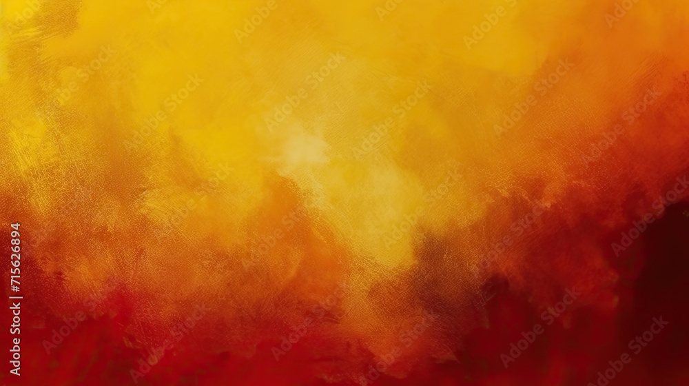 Yellow burnt orange red fiery golden brown black abstract background for design. Color gradient, ombre. Rough, grain, noise. noise grungy grain texture. Design. Template. Shine - obrazy, fototapety, plakaty 