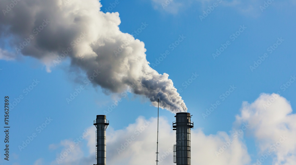 Cinemagraph Smoke Stack Air Pollution From Factory. Global warming concept. Cinemagraph Smoke Stack Air Pollution From Factory. Global warming concept.