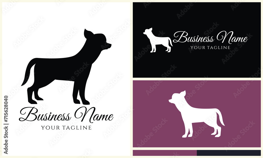 vector dog line logo template