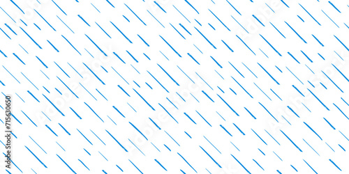 Hand-drawn blue diagonal lines on white background. Seamless texture with dashed strokes. Rain pattern. Abstract modern vector texture. Wrapping paper with small dots painted with a brush. photo