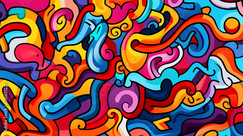 Abstract seamless doodle background  artistic background