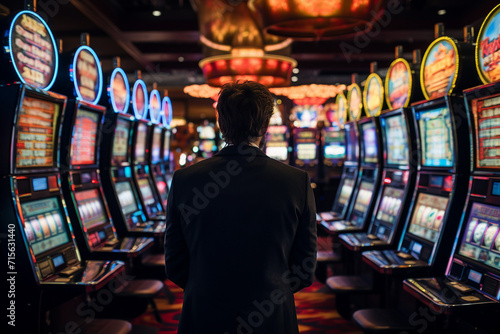 Play casino slots win games money cash conceptual Generative AI picture