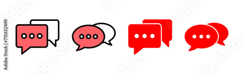 Chat icon set illustration. speech bubble sign and symbol. comment icon. message