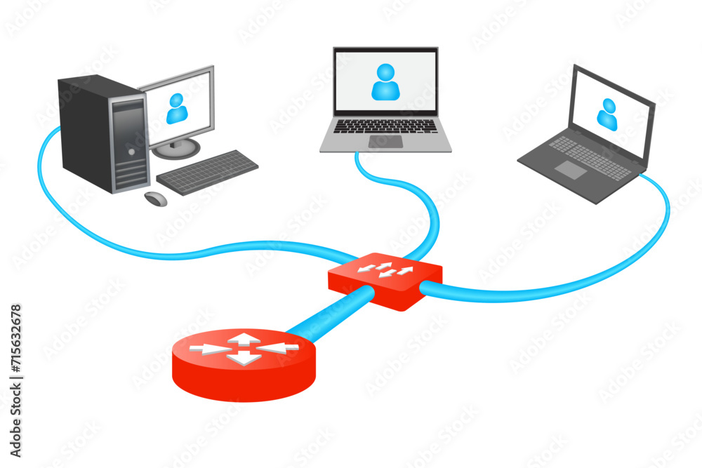 computer network connection. Local area network 3d diagram. Internet concept. computer network connection. Local area network 3d diagram. Internet concept.