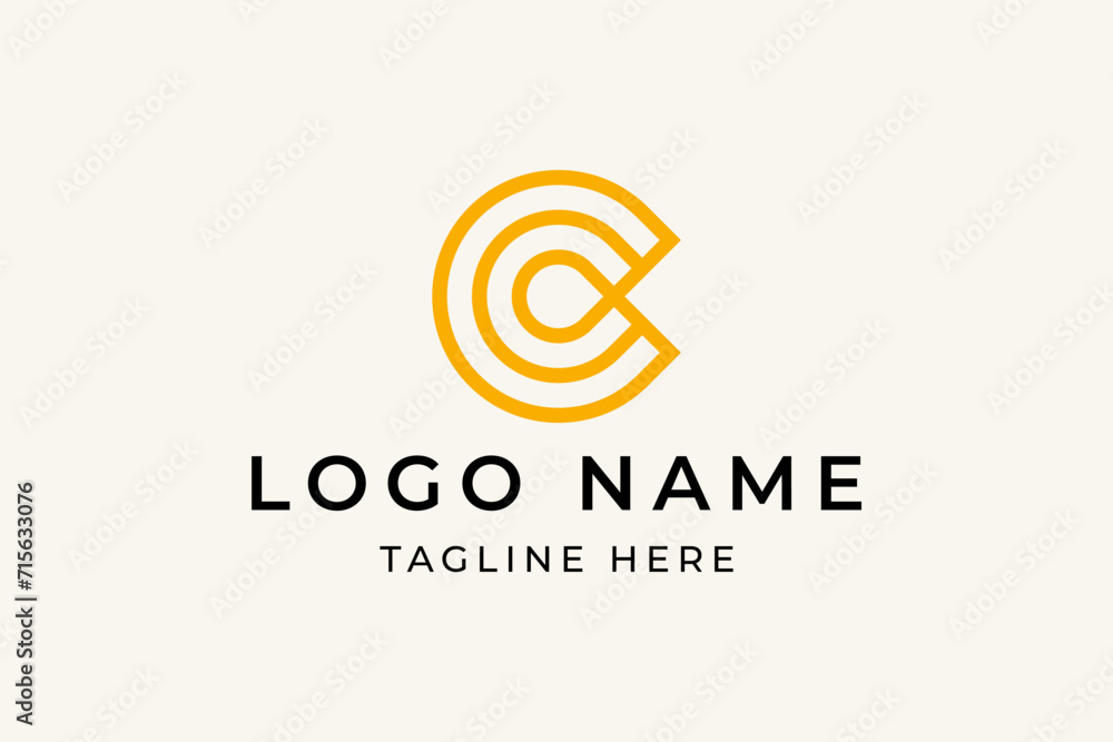 Letter c line logo design vector