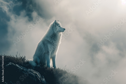 photo of Siberian husky in sea of fog in mountain, realistic, shot with canon r6 mark2 --ar 3:2 --v 6 Job ID: b25bb9c6-bd6e-47cc-ad28-cc173e482f4c