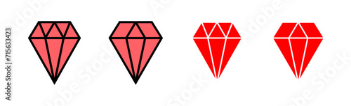 Diamond icon set illustration. diamond gems sign and symbol