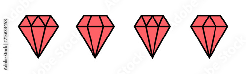 Diamond icon set illustration. diamond gems sign and symbol