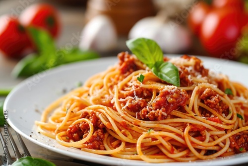 spaghetti bolognese on a plate