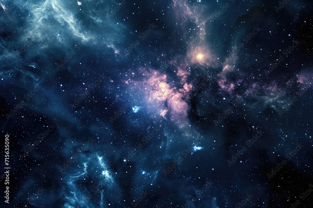 Naklejka premium Nebula in deep space with stars.