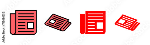 Newspaper icon set illustration. news paper sign and symbolign