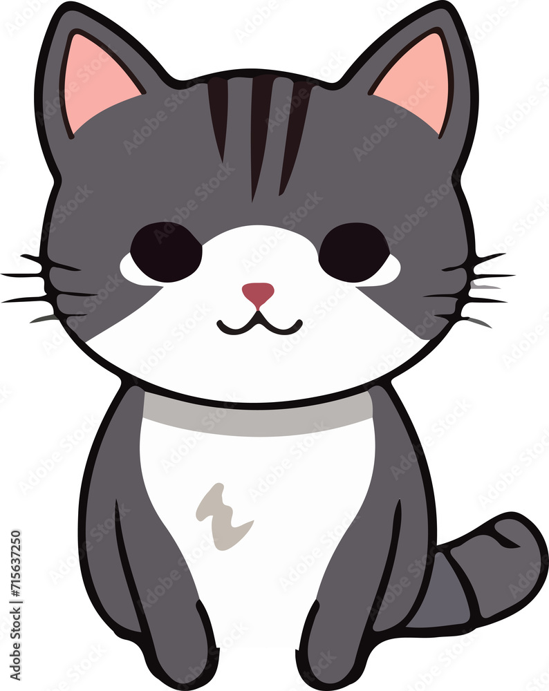 Obraz premium cat design illustration isolated on transparent background 