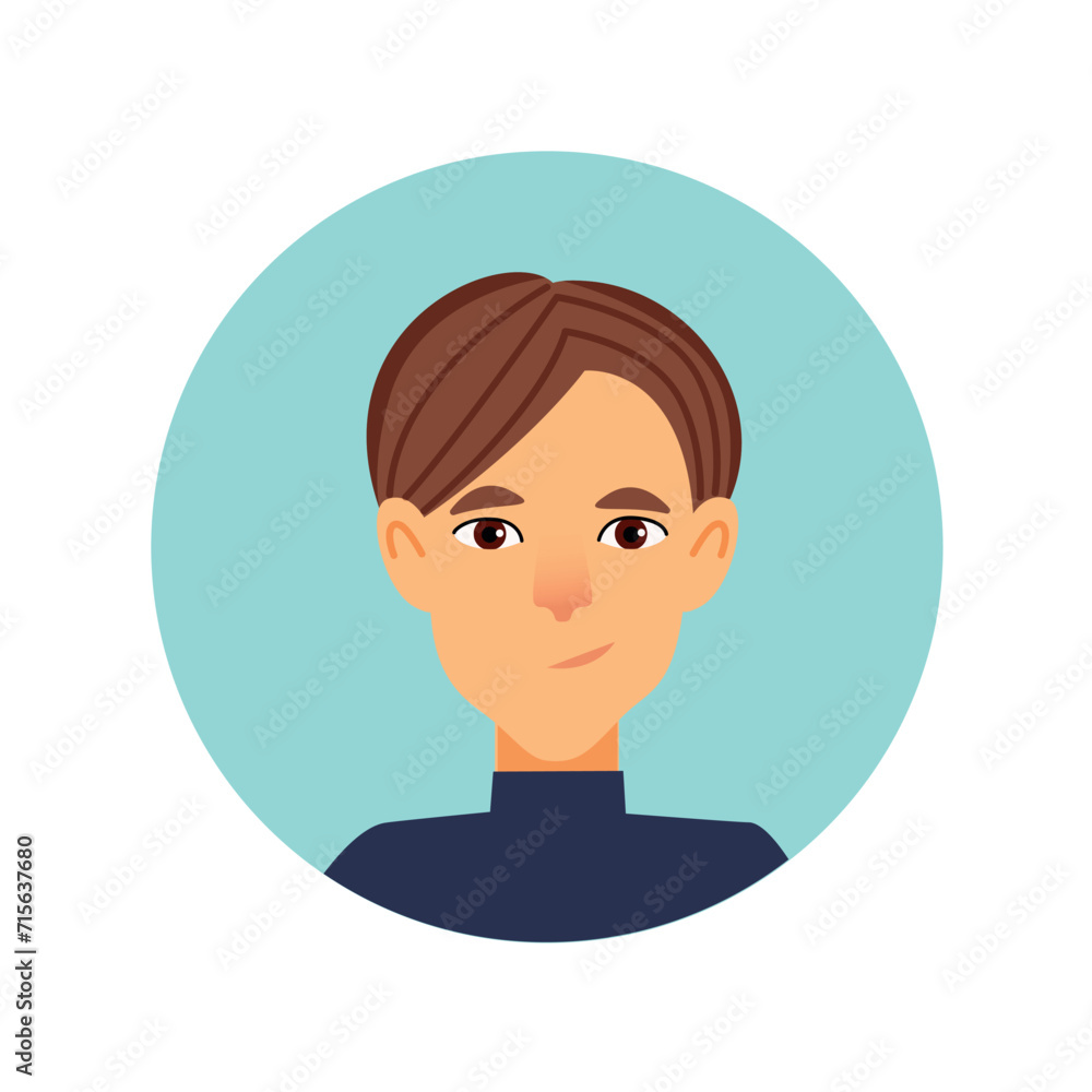 Avatar of person in the cartoon style. The cartoon design of the man's avatar adds character and flair, making it an engaging choice for personal profiles and digital platforms. Vector illustration. Avatar of person in the cartoon style. The cartoon design of the man's avatar adds character and flair, making it an engaging choice for personal profiles and digital platforms. Vector illustration.