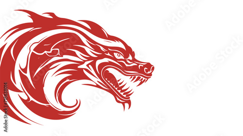 Chinese dragon symbol white background