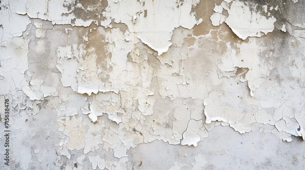 Weathered wall with peeling white paint. Perfect for a backdrop with a sense of history and wear