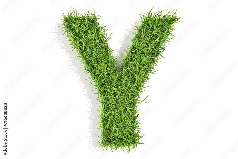 A letter drawn from grass. A letter drawn from grass.