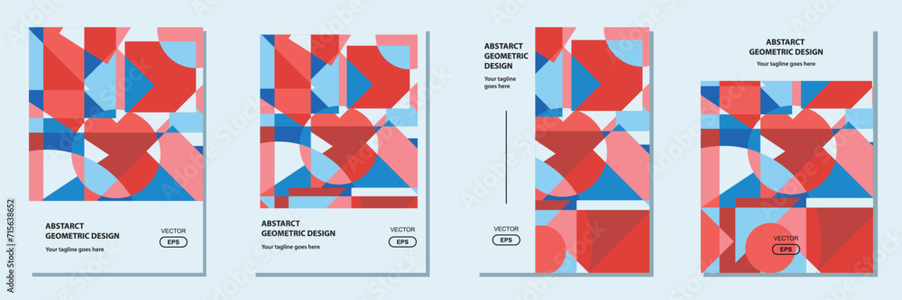 Red Blue Geometric Abstract Red Blue Geometric Abstract