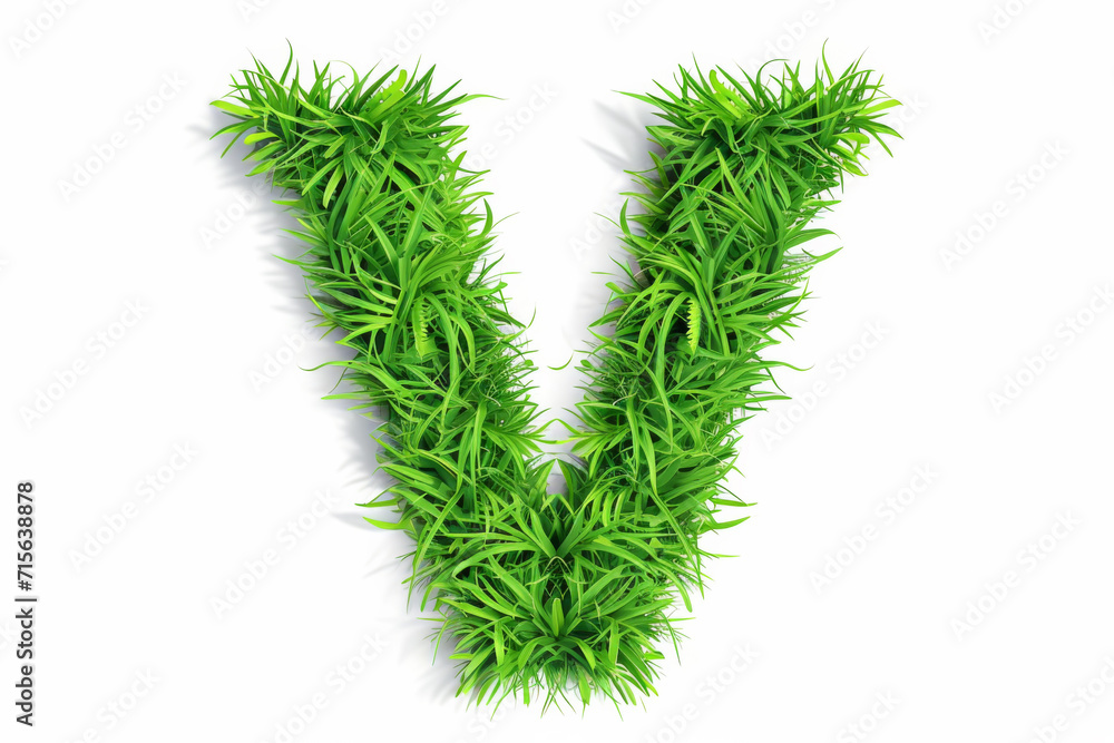 A letter drawn from grass. A letter drawn from grass.