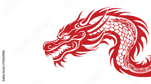 Chinese dragon symbol white background