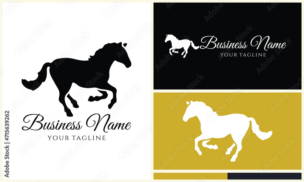 vector horse line logo template
