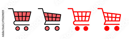 Shopping icon set illustration. Shopping cart sign and symbol. Trolley icon