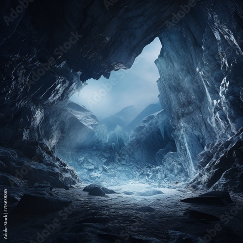 wonderful mountain ice cave image