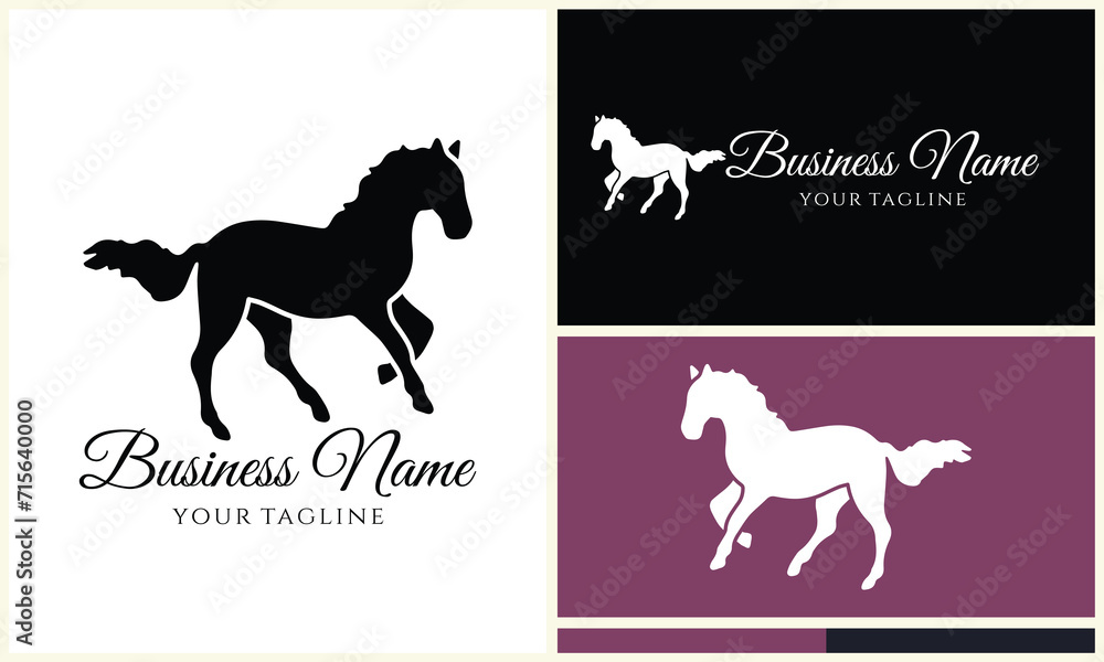 vector horse line logo template