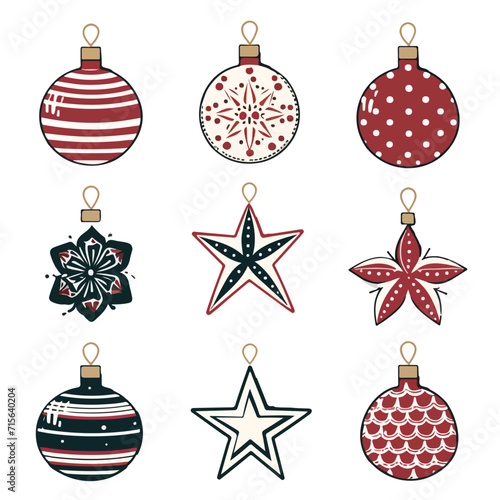 Christmas balls vector design illustration isolated on white background
