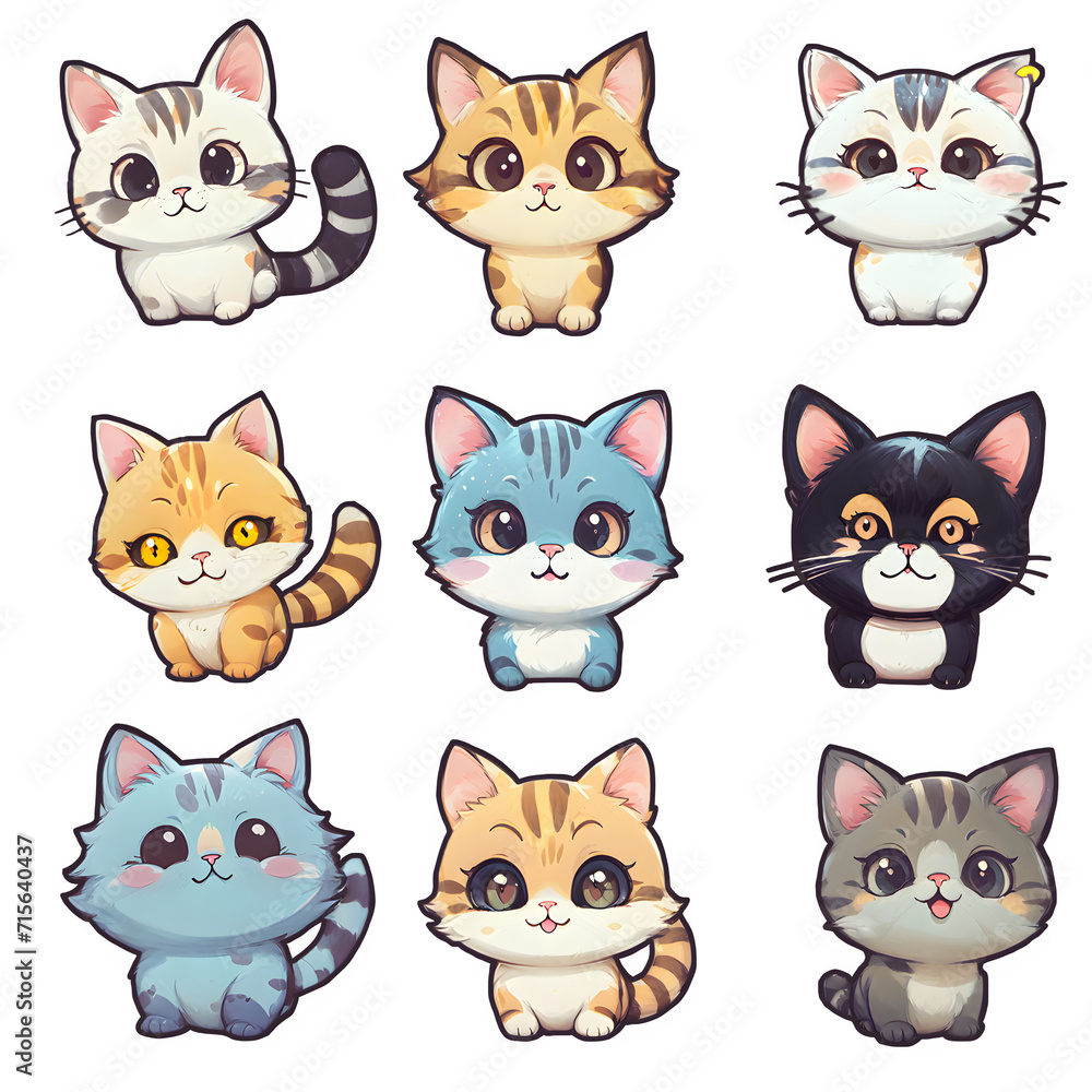 Kitten face expression feel sticker Kitten face expression feel sticker