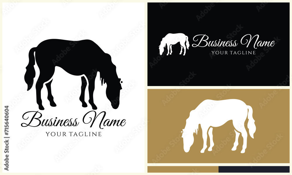 vector horse line logo template