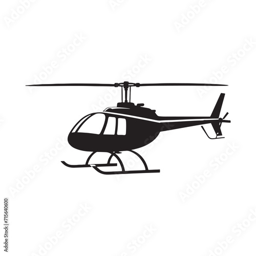 Airborne Shadows: Helicopter Silhouettes Casting Intriguing Shadows Mid-Flight - Helicopter Illustration - Minimalist Helicopter Vector - Aircraft Illustration
