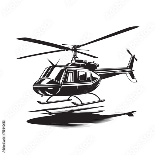 Celestial Spin: Helicopter Silhouettes in a Celestial Dance Across the Firmament - Helicopter Illustration - Minimalist Helicopter Vector - Aircraft Illustration
