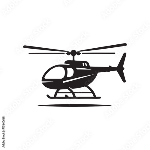 Sky Symphony: Helicopter Silhouettes Dance in Harmony with the Atmosphere - Helicopter Flight Silhouette - Helicopter Vector - Aircraft Silhouette
