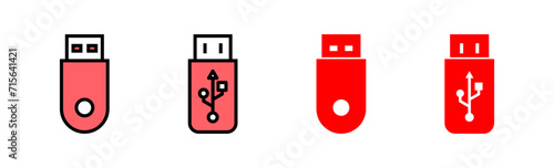 Usb icon set illustration. Flash disk sign and symbol. flash drive sign.