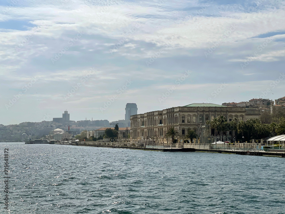 Fototapeta premium 17 of April 2023 - Istanbul, Turkey: Dolmabahce Palace, view from the sea