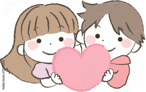 ハートを持った女の子と男の子2
