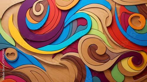 Close-up, wood marquetry wallpaper, abstract pattern background