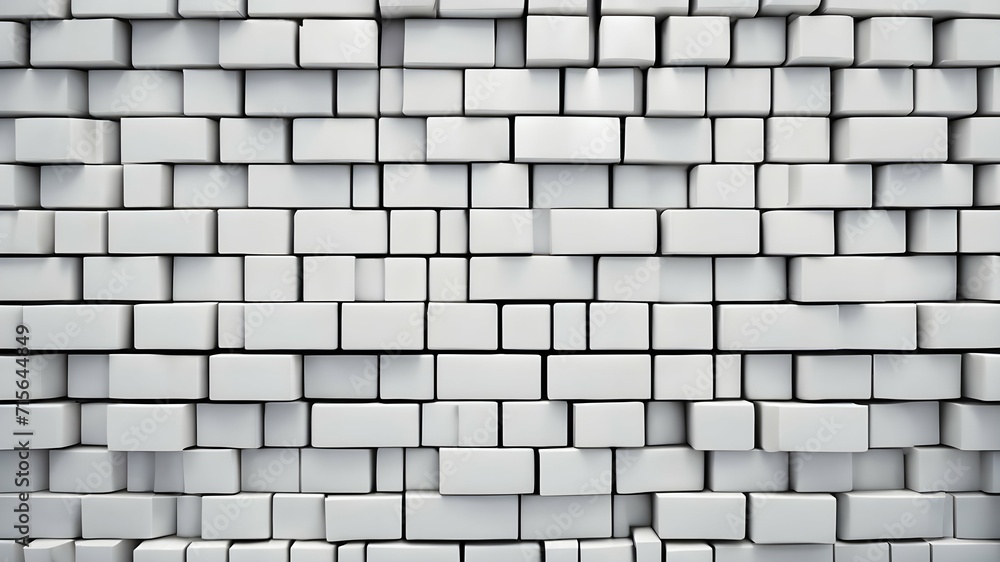 Fototapeta premium White brick wall background. Neutral flat brick wall texture closeup for design