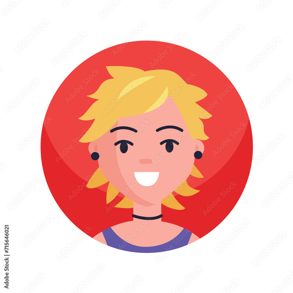 Avatar icon in the cartoon style. This illustration features a charming icon avatar of a girl with a dynamic cartoon design, set against a vibrant bright background. Vector illustration. Avatar icon in the cartoon style. This illustration features a charming icon avatar of a girl with a dynamic cartoon design, set against a vibrant bright background. Vector illustration.