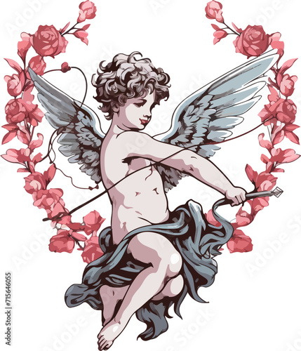 cupid vector design illustration isolated on transparent background
