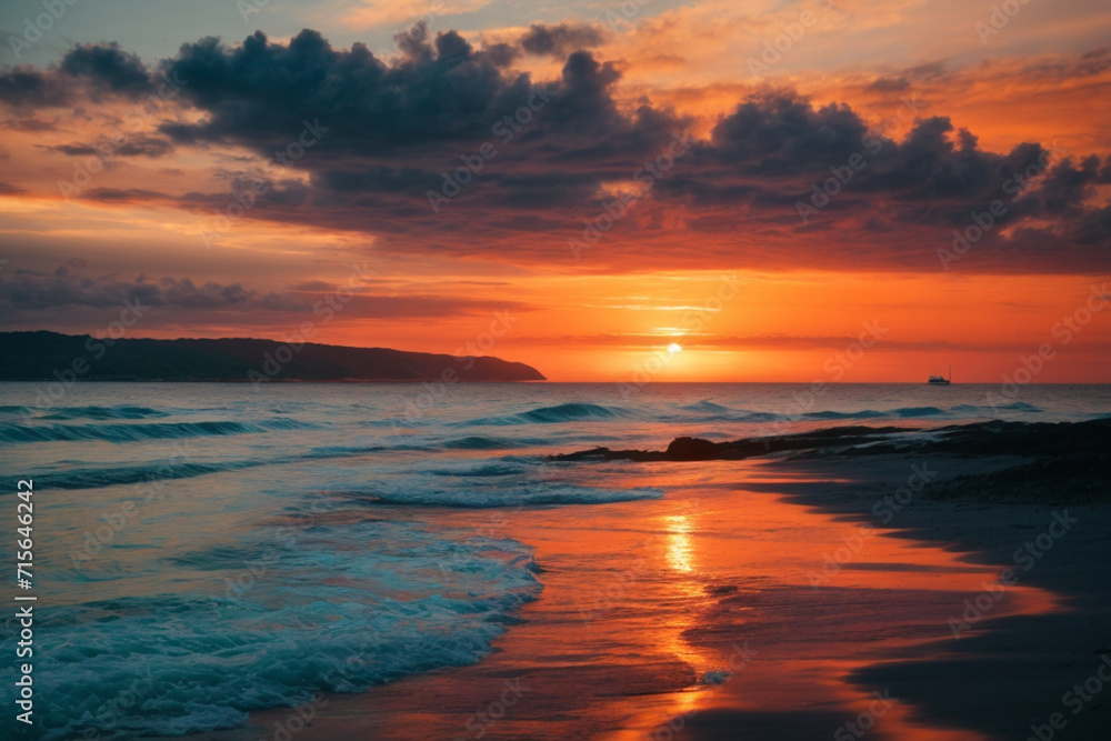 Sunset In Beach Wallpaper