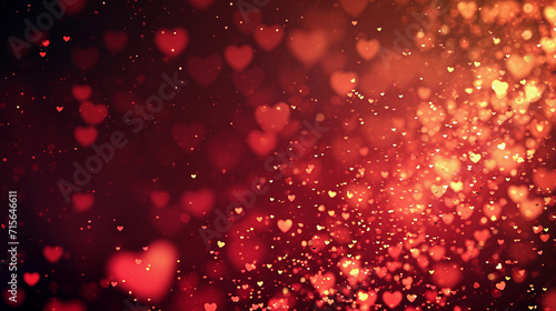 Valentine's day background banner - abstract background with red hearts - concept love